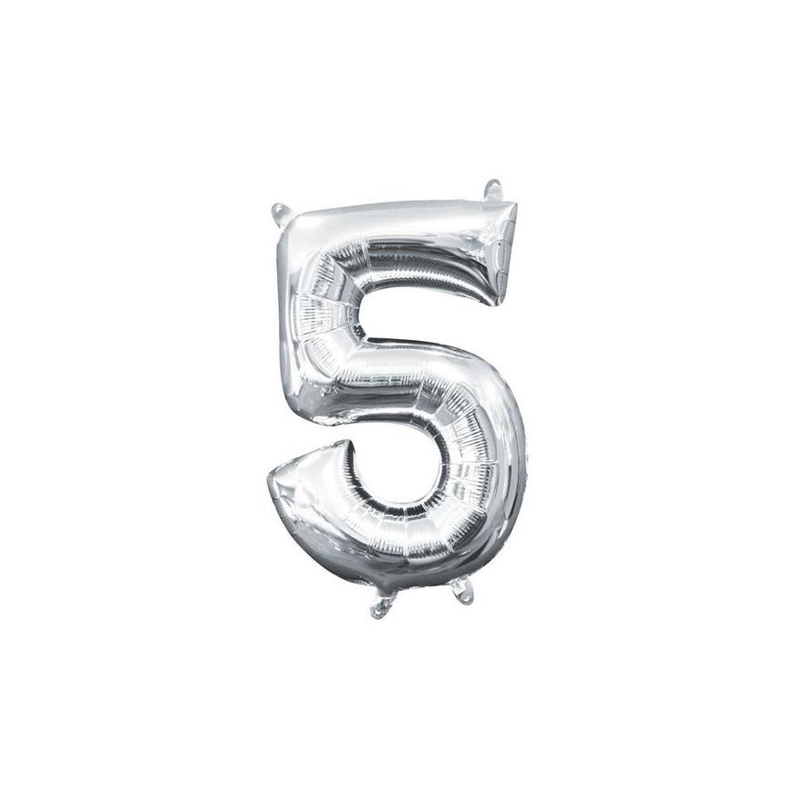 13in Air-Filled Silver Number Balloon (5)